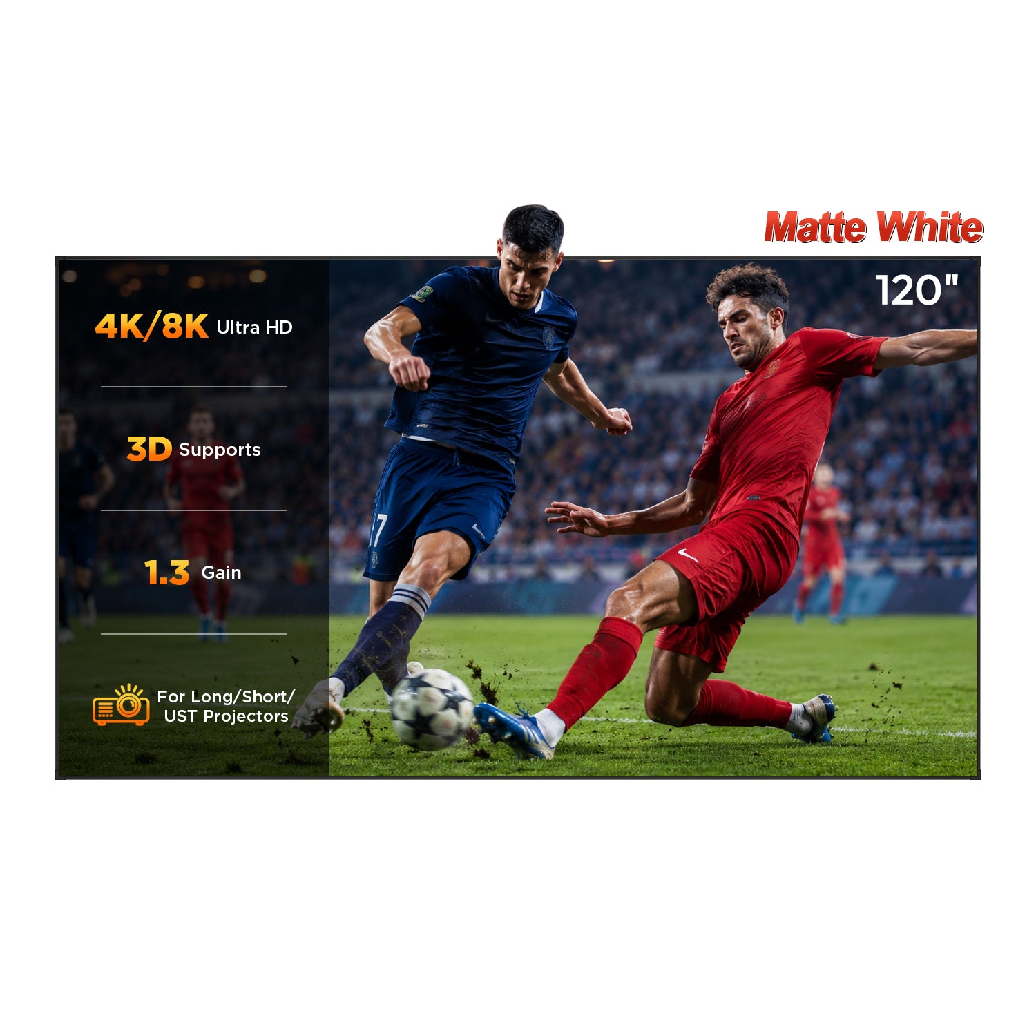 100''-120'' NothingProjector Cadre fixe blanc mat Écran pour Longue/Courte/Ultra Courte Focale Vidéoprojecteurs