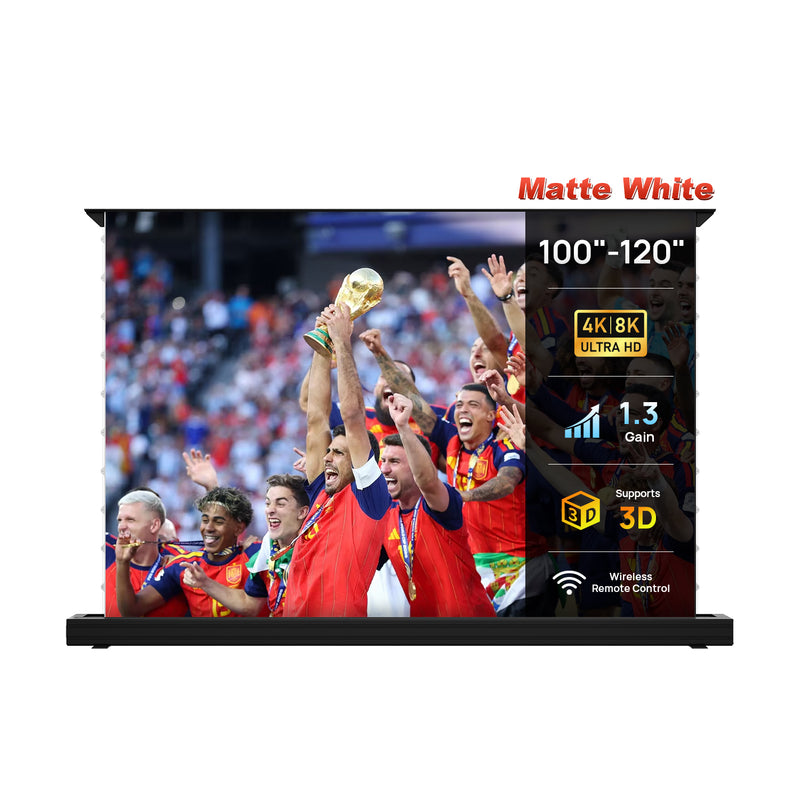 100''-120'' NothingProjector Blanco mate motorizado Pantalla de suelo motorizada