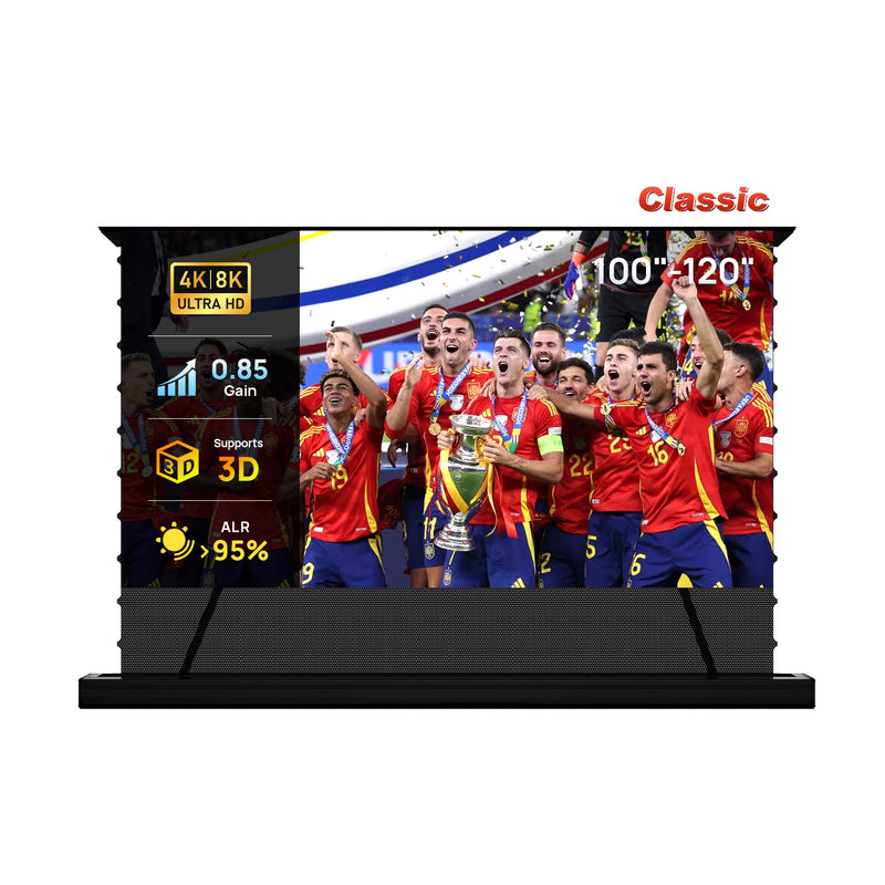 100''-120'' NothingProjector PET Crystal Classic 85% ALR Motorized Floor Rising Screen For UST Projector
