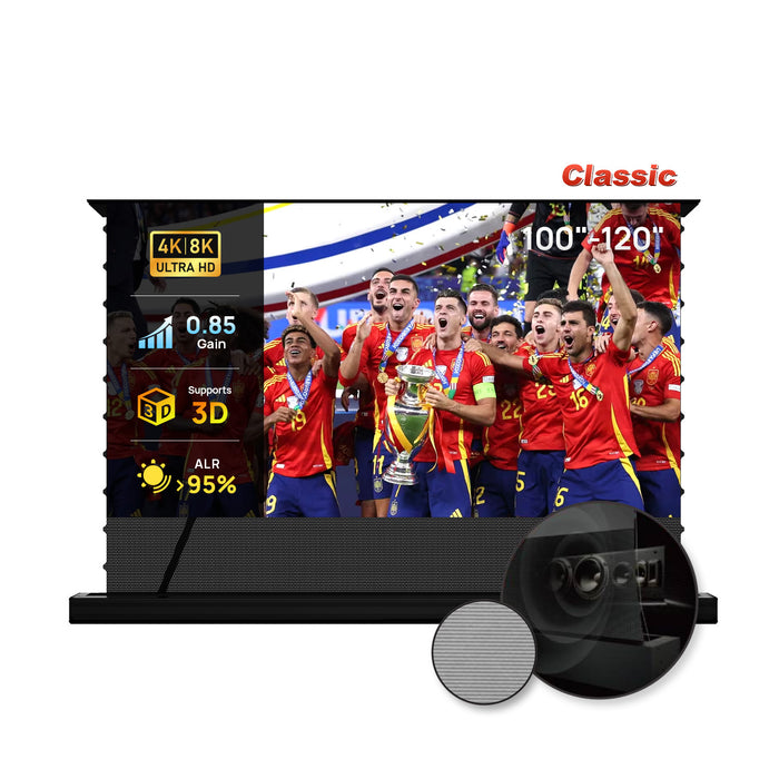 100''-120'' NothingProjector PET Crystal Classic 85% ALR Motorized Floor Rising Screen For UST Projector