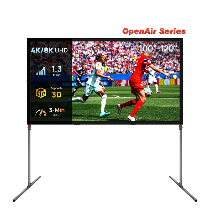 NothingProjector OpenAir Series Outdoor Camping Portable Folding Screen with Stand 1.3 Gain, 4K/8K UHD, 3-Layer PVC, Tool-Free Fast Setup