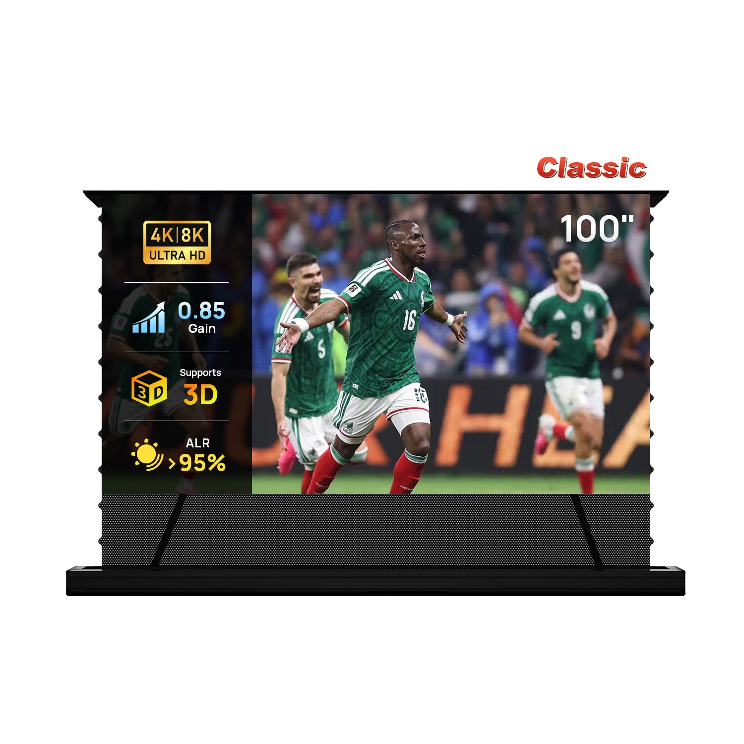 100''-120'' NothingProjector PET Crystal Classic 85% ALR Motorized Floor Rising Screen For UST Projector
