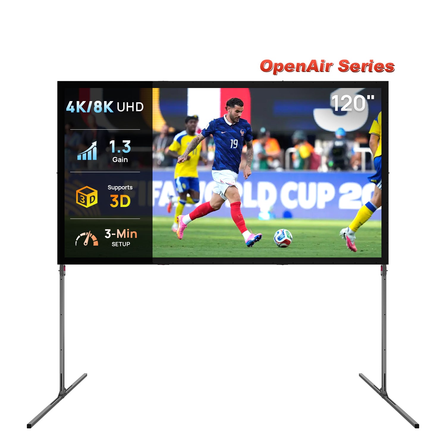NothingProjector Tragbares, zusammenklappbares Outdoor-Camping der OpenAir-Serie leinwand mit Stand 1.3 Gain, 4K/8K UHD, 3-lagiges PVC, schnelle Einrichtung ohne Werkzeug