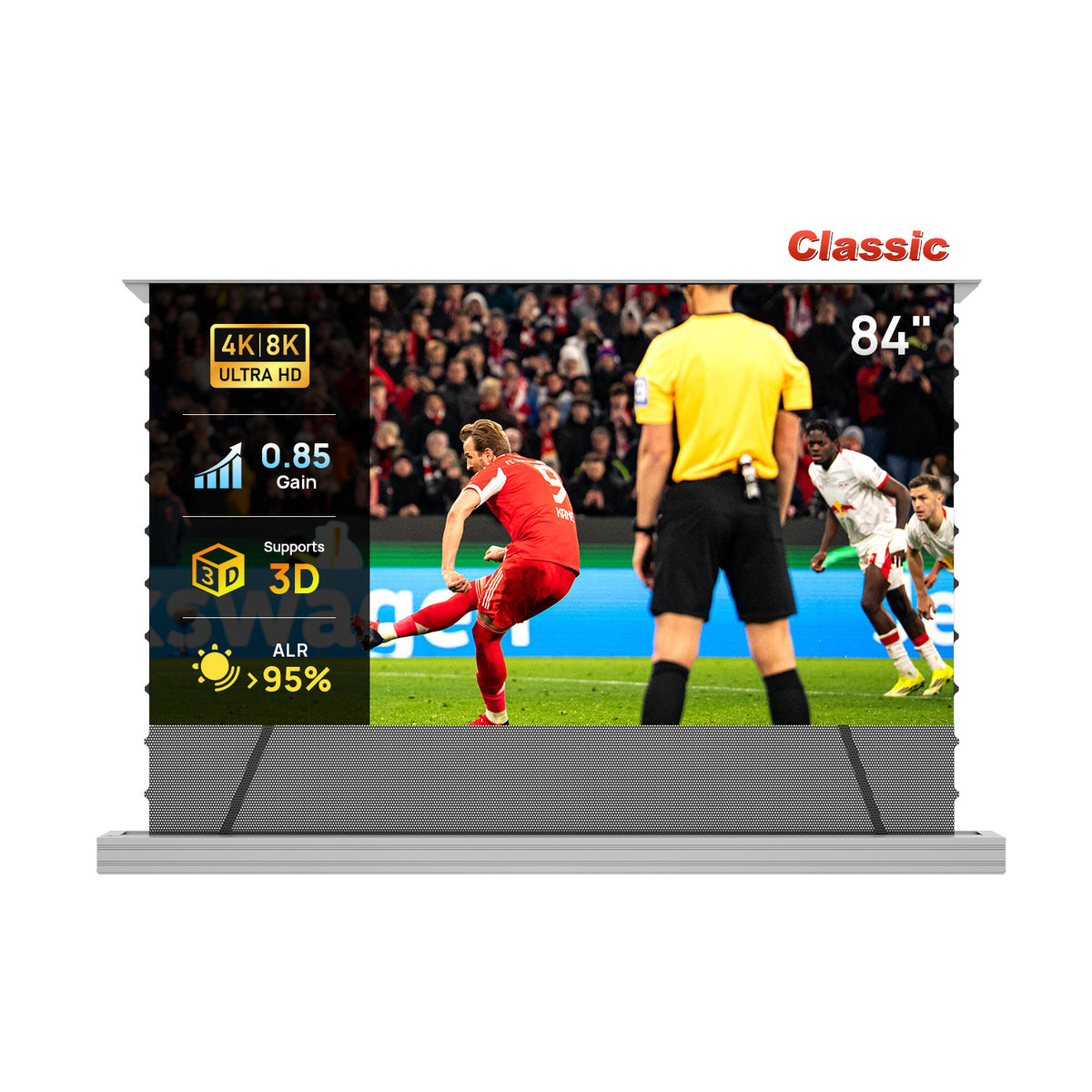 84''-120'' NothingProjector PET Crystal Classic 85% ALR Motorized Floor Rising Screen For UST Projector
