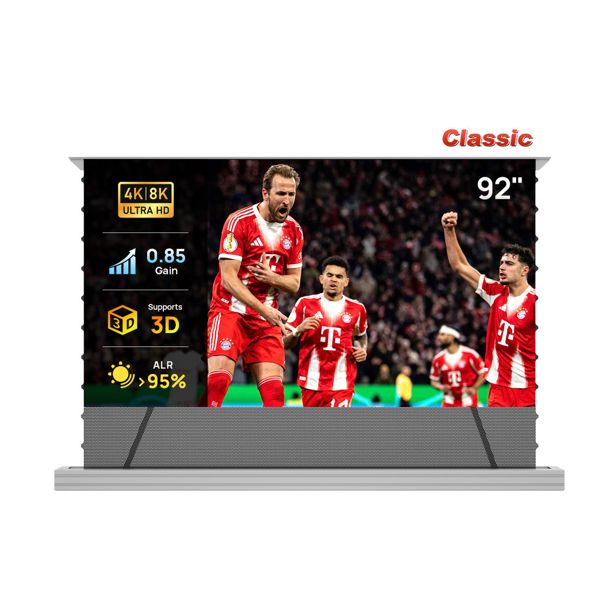 84''-120'' NothingProjector PET Crystal Classic 85% ALR Motorized Floor Rising Screen For UST Projector