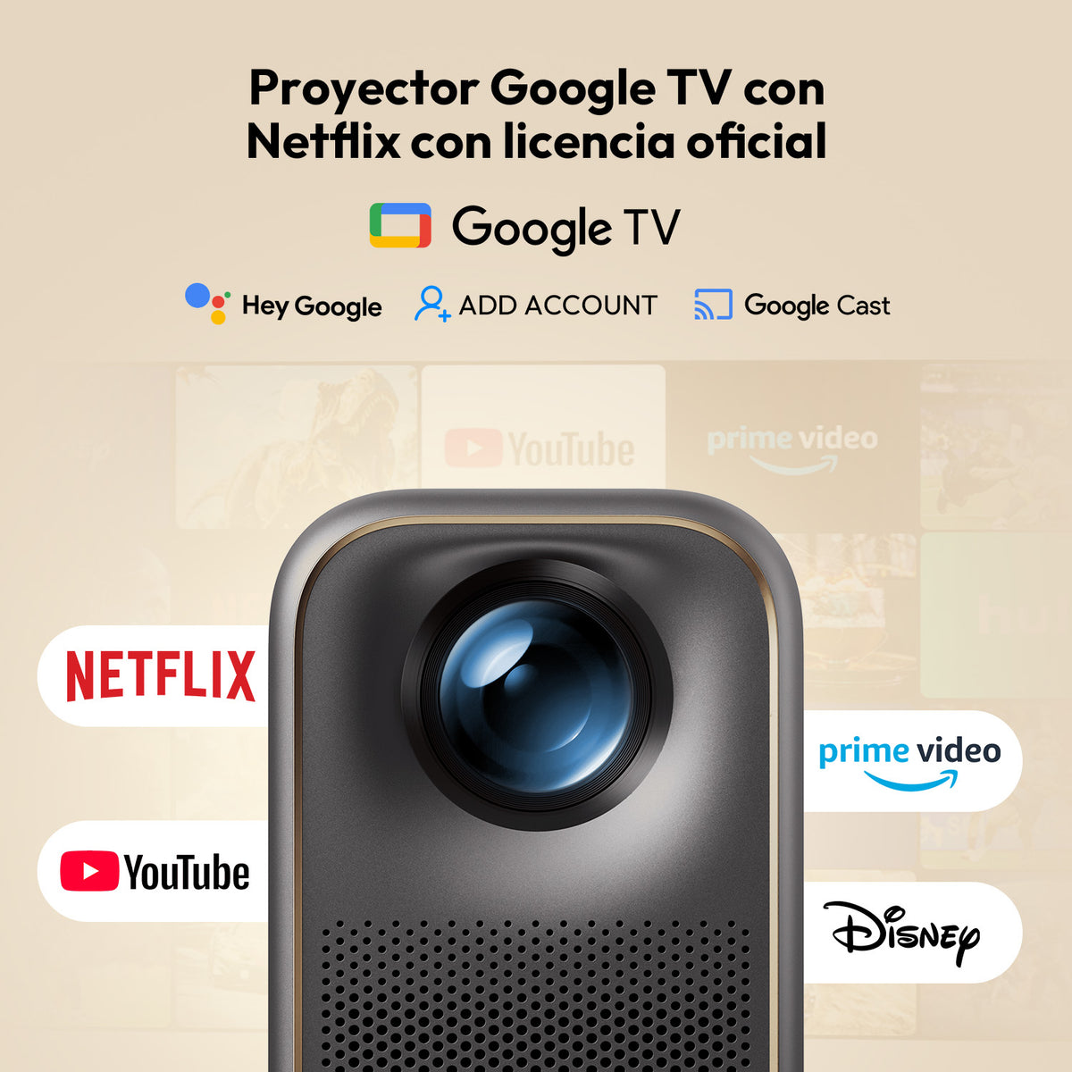 Formovie Xming Page Two 500 ISO Lumens 1080P Full HD Google TV LED Projector Certified Netflix