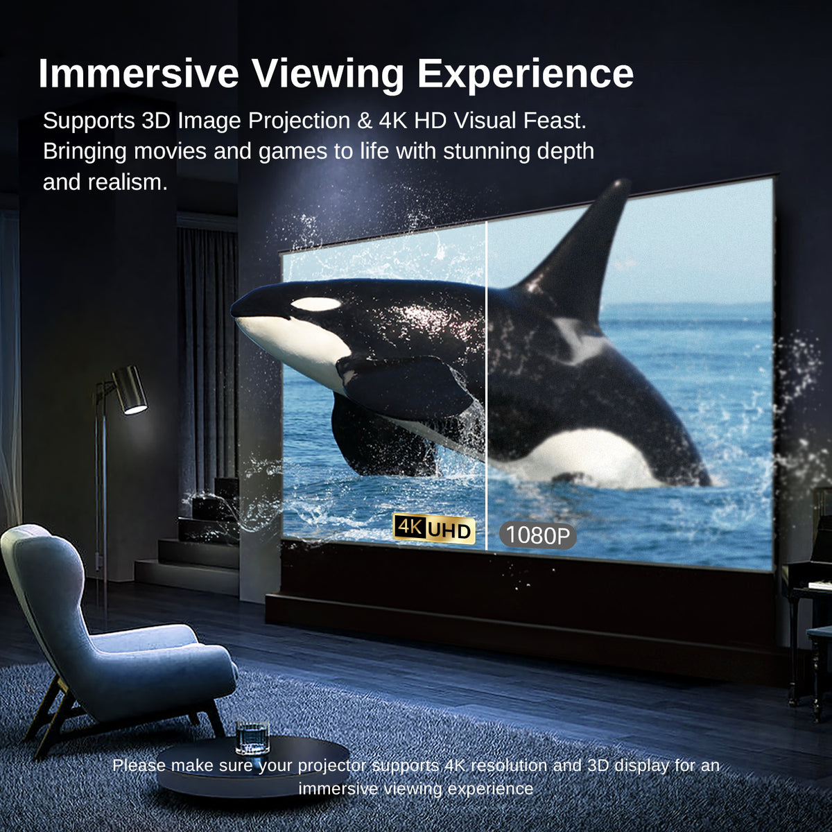 NothingProjector Black Series ALR UST screen with HDR and Active 3D for home theater.