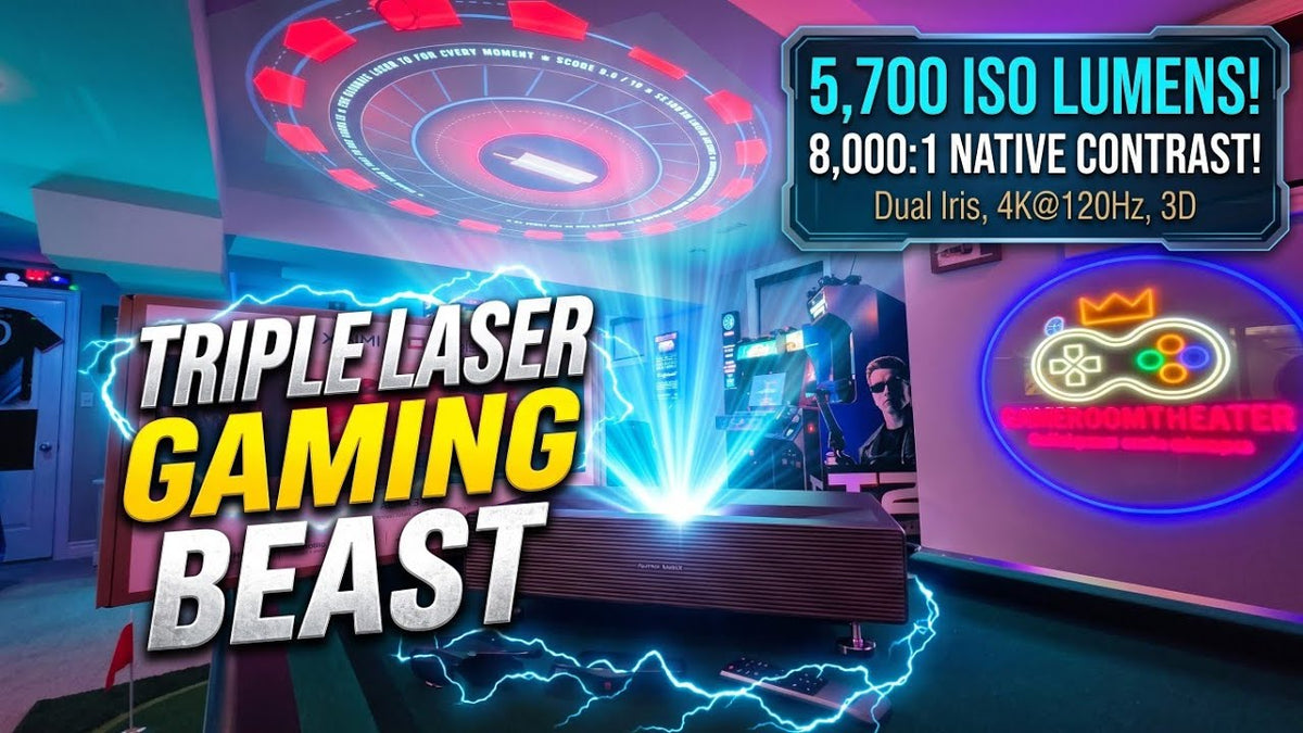XGIMI AURA 3 Max review: the brightest 4K 120Hz triple laser UST projector with floor rising screen and cabinet setup – video by @gameroomtheater