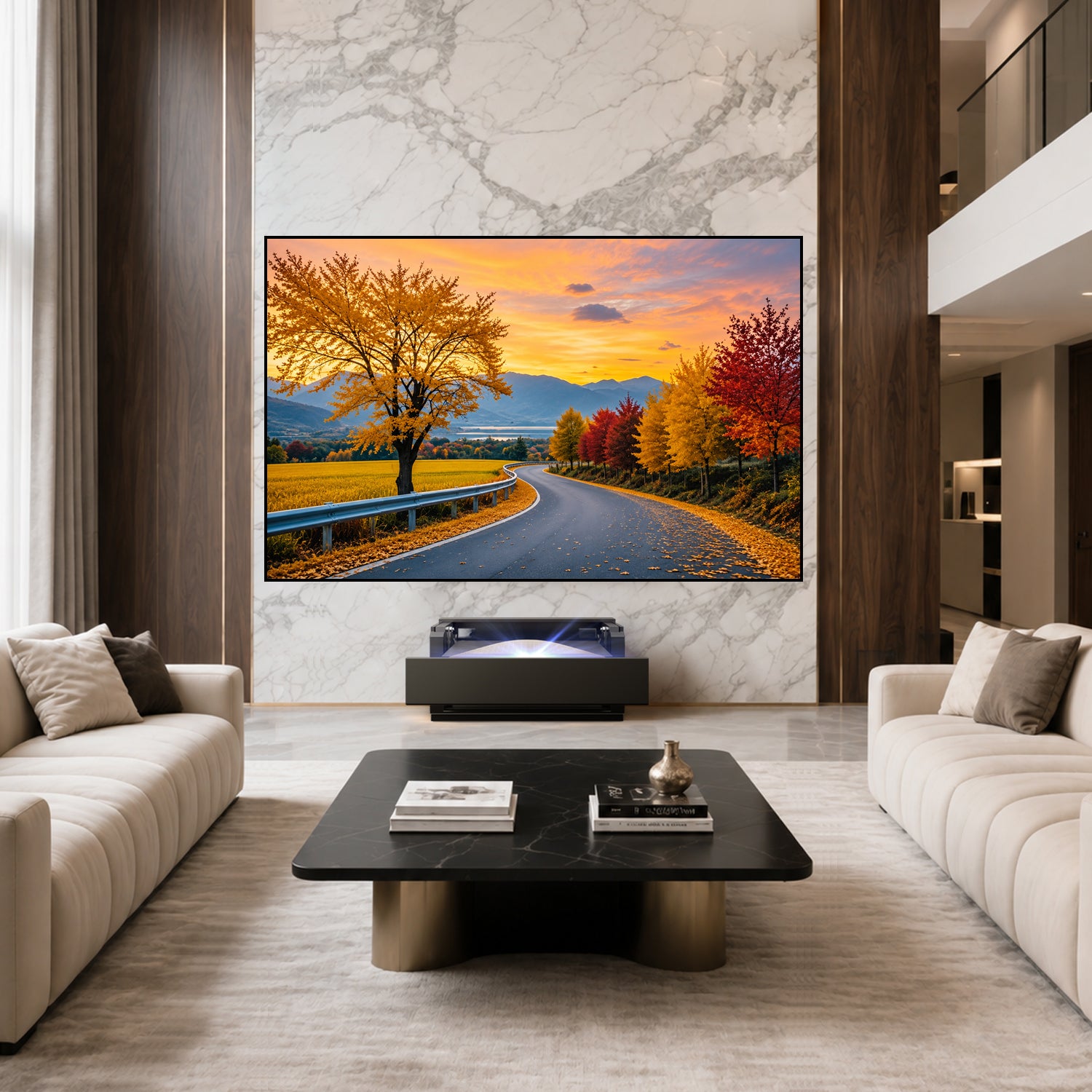 Shore Smart Matte UST Projector Cabinet Flip Design for Wall-Mounted Screens