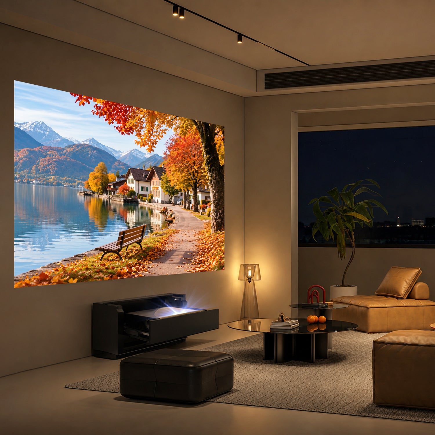Shore Smart Matte UST Projector Cabinet Flip Design for Wall-Mounted Screens