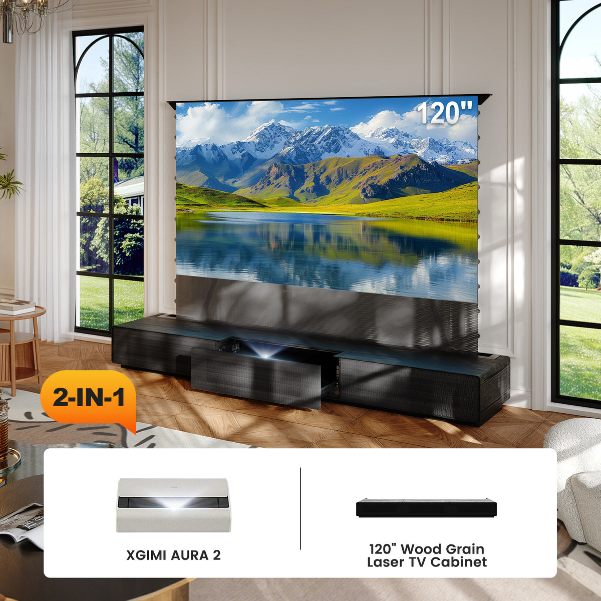 Shore Laser TV Cabinet + UST Projector Bundle (Pre-Assembled)