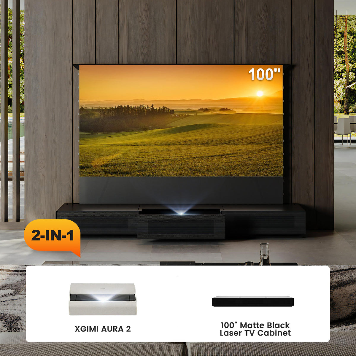 Shore Laser TV Cabinet + UST Projector Bundle (Pre-Assembled)