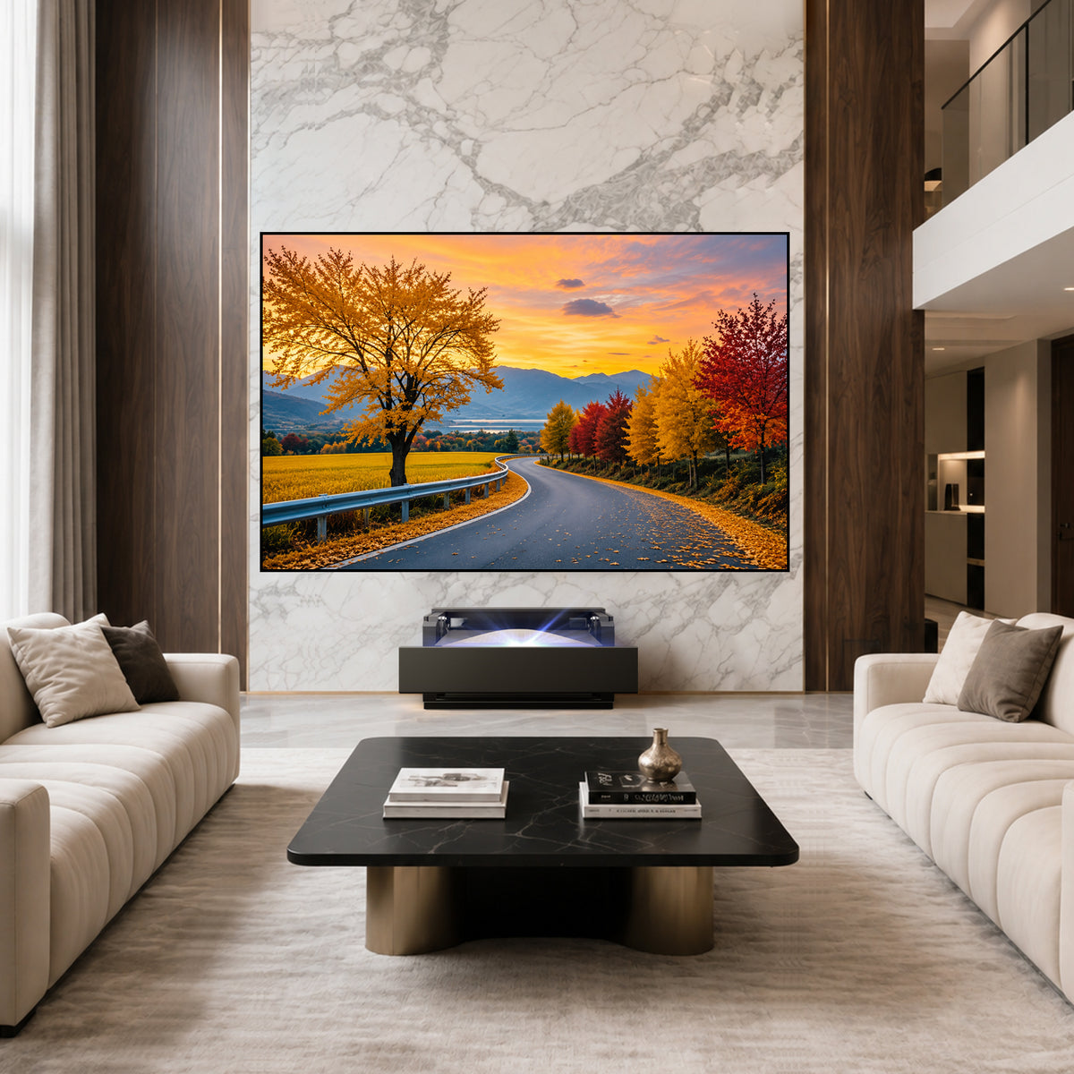 Shore Smart Matte UST Projector Cabinet Flip Design for Wall-Mounted Screens