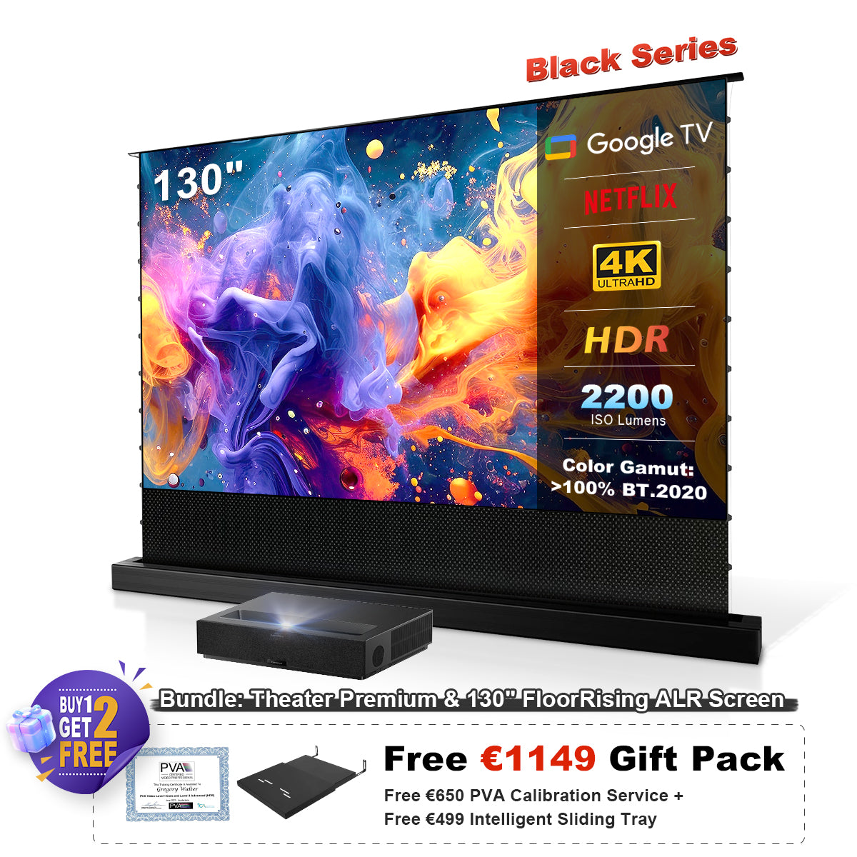 Formovie Théâtre Premium Triple Laser 4K TV ultra courte focale Vidéoprojecteur