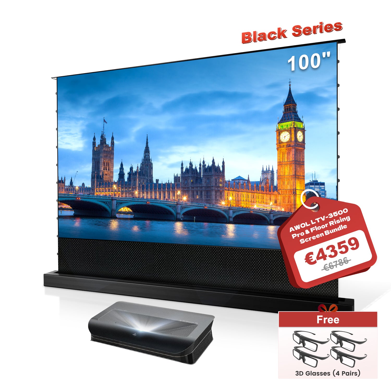 Awol vision ltv-3500 Pro 4K ultra courte focale Laser Vidéoprojecteur 3500 lumens