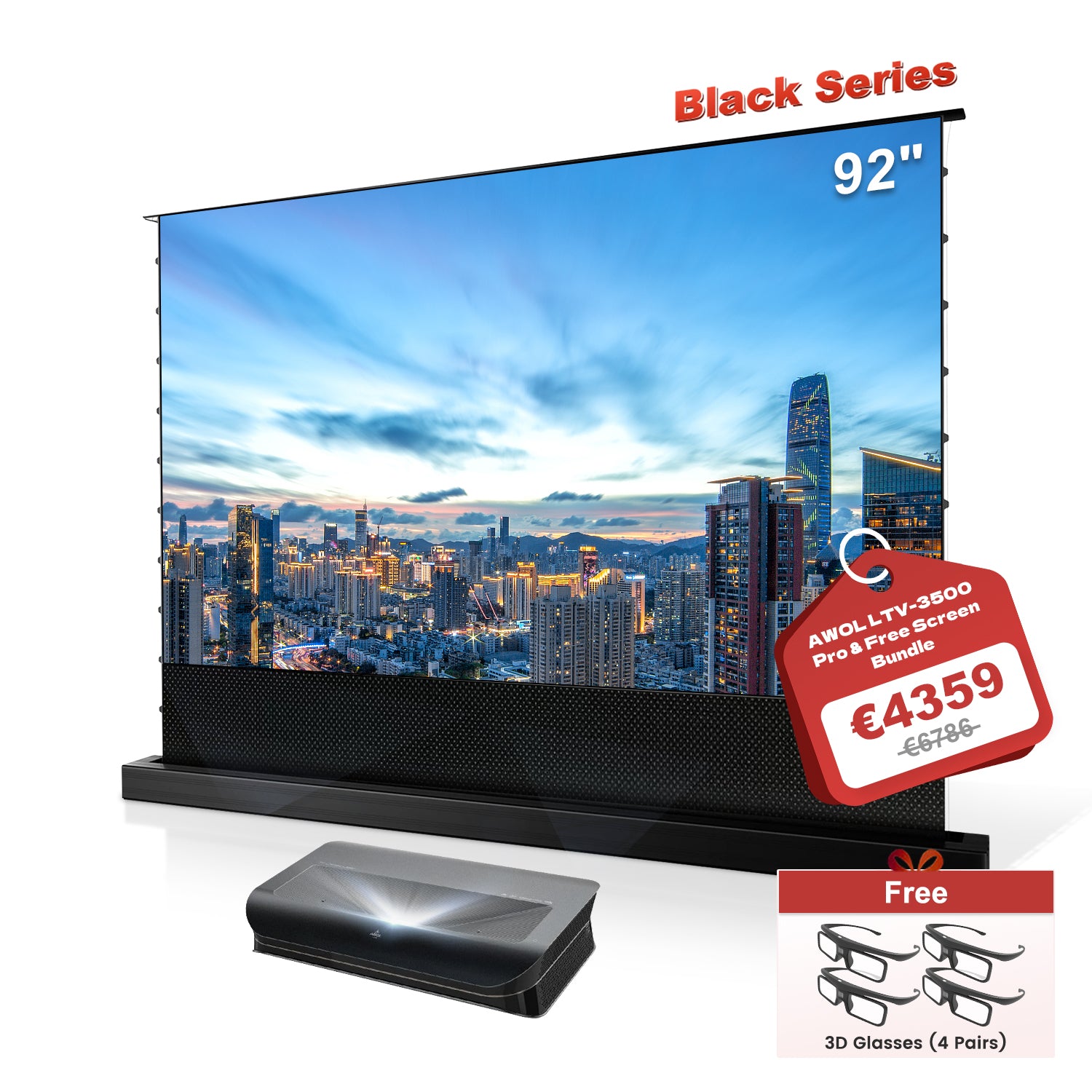 Awol Vision 3000 Pro 4k 3d Ltv Triple Laser Vidéoprojecteur