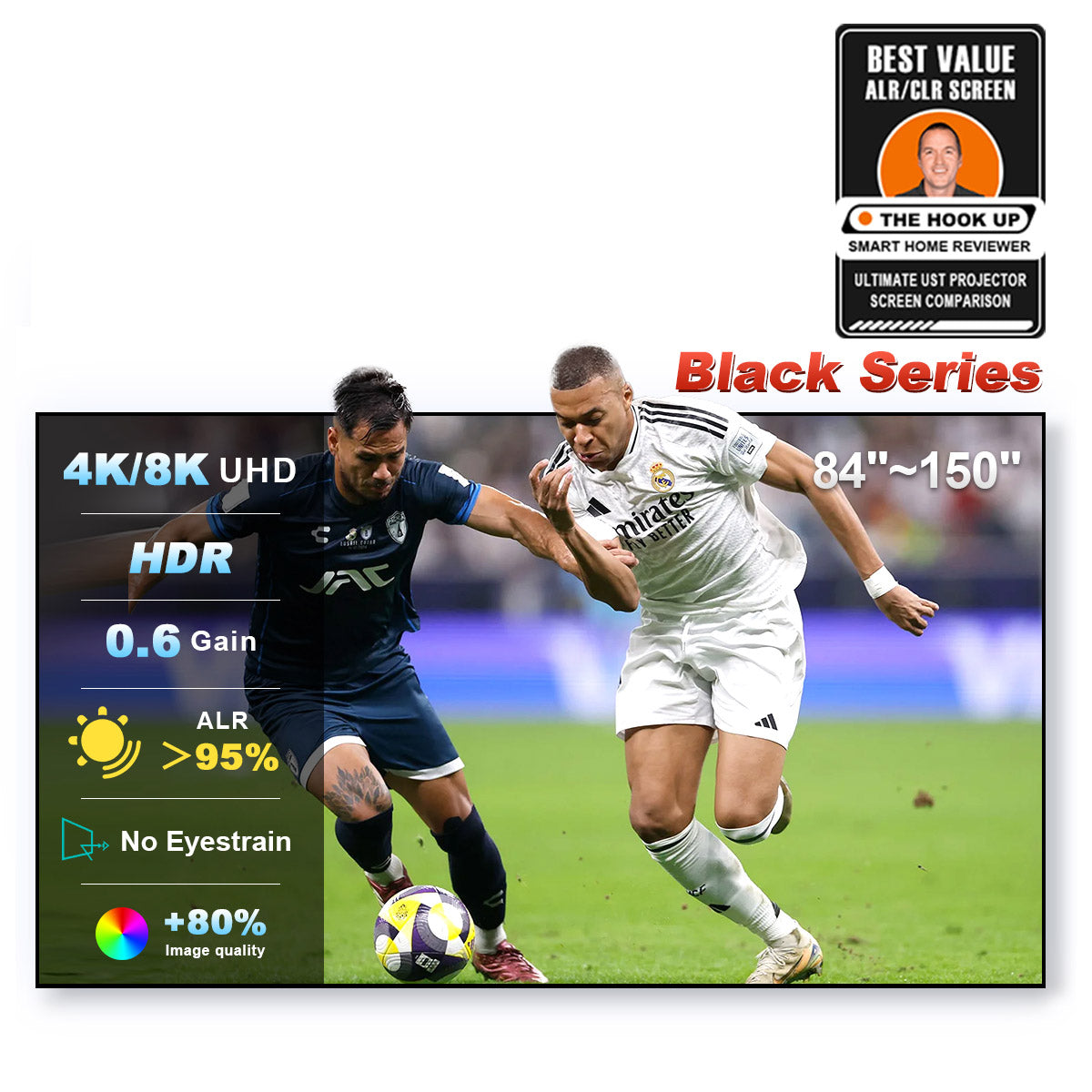 84''-150'' Nothing Projector Black Series ALR/CLR Écran Pour Vidéoprojecteur Ultra Courte Focale 