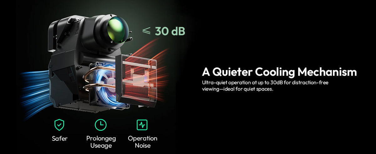 A quieter cooling mechanism keeps the Xming Page One under 30 dB