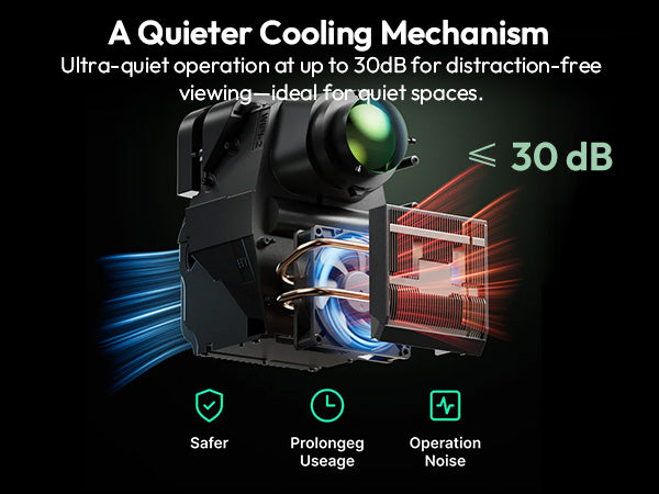 A quieter cooling mechanism keeps the Xming Page One under 30 dB