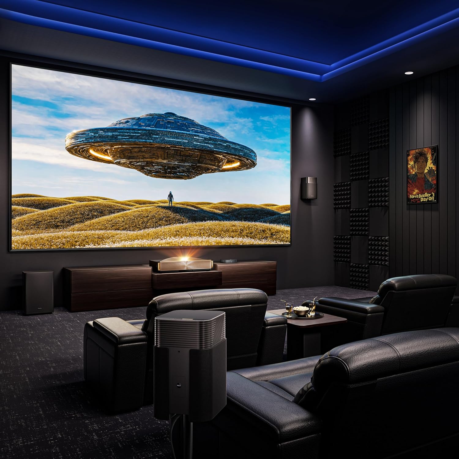 Hisense L9Q 4K UHD Ultra Short Throw Triple Laser Projector 5000 Lumens, 80"-200" Skærm Google TV Dolby Vision & Atmos Tunet af Devialet