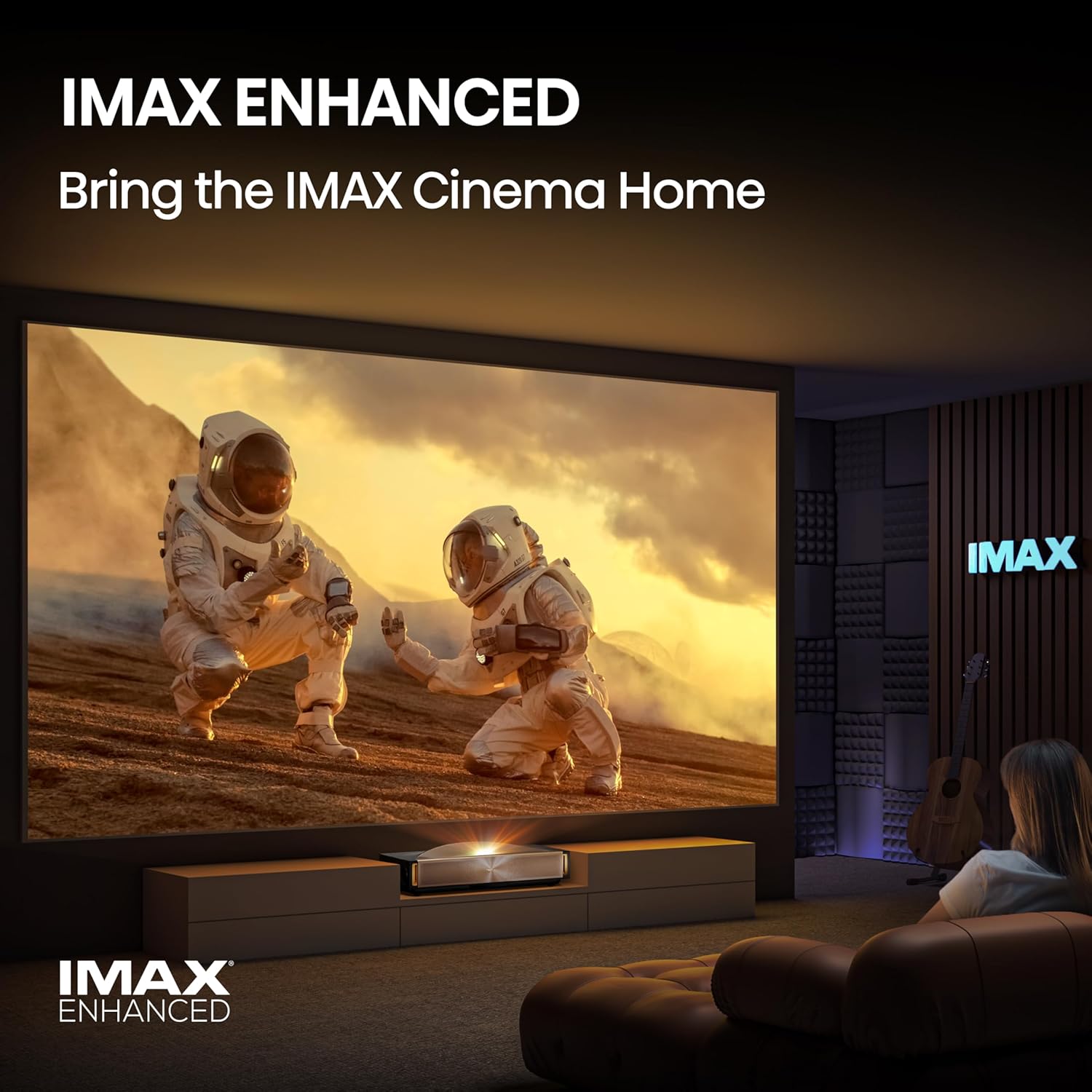 Hisense L9Q 4K UHD Ultra Short Throw Triple Laser Projector 5000 Lumens, 80"-200" Skærm Google TV Dolby Vision & Atmos Tunet af Devialet