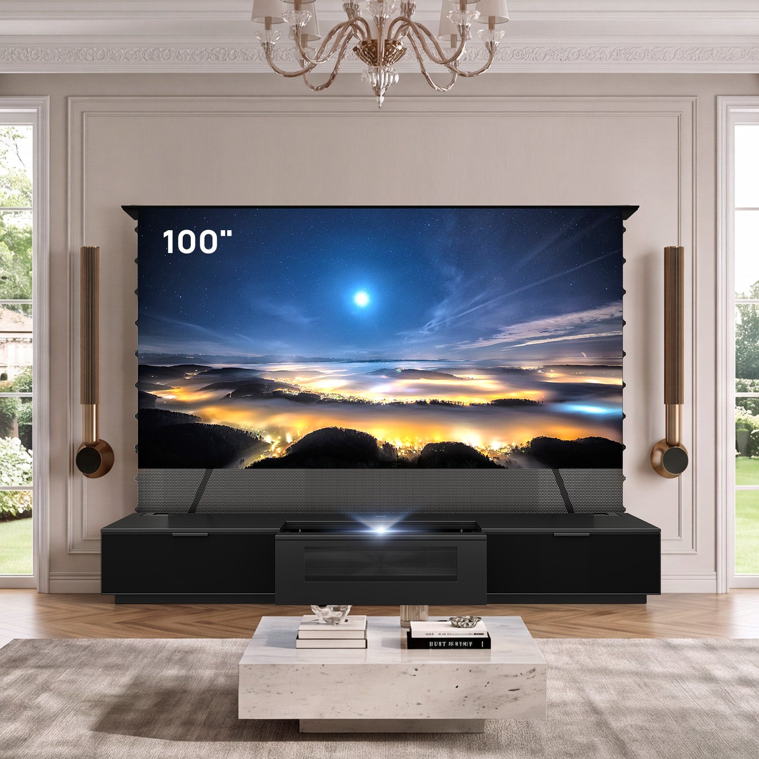 NothingProjector Berlin Motorized Laser TV Cabinet | UST Projector