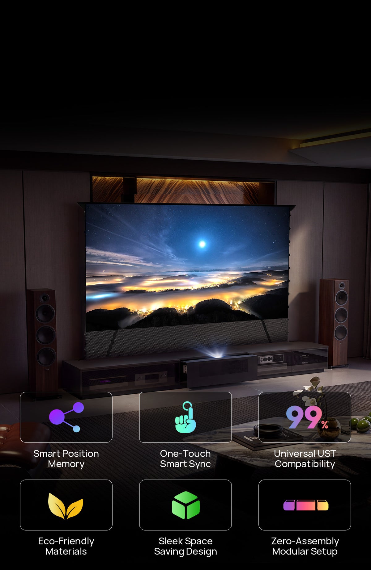 NothingProjector Berlin all-in-one motorized laser TV cabinet overview