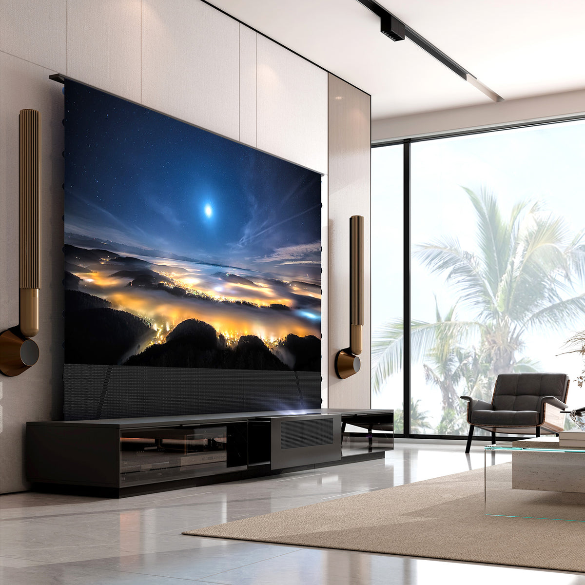 Interior view of the NothingProjector Berlin motorized UST laser TV cabinet
