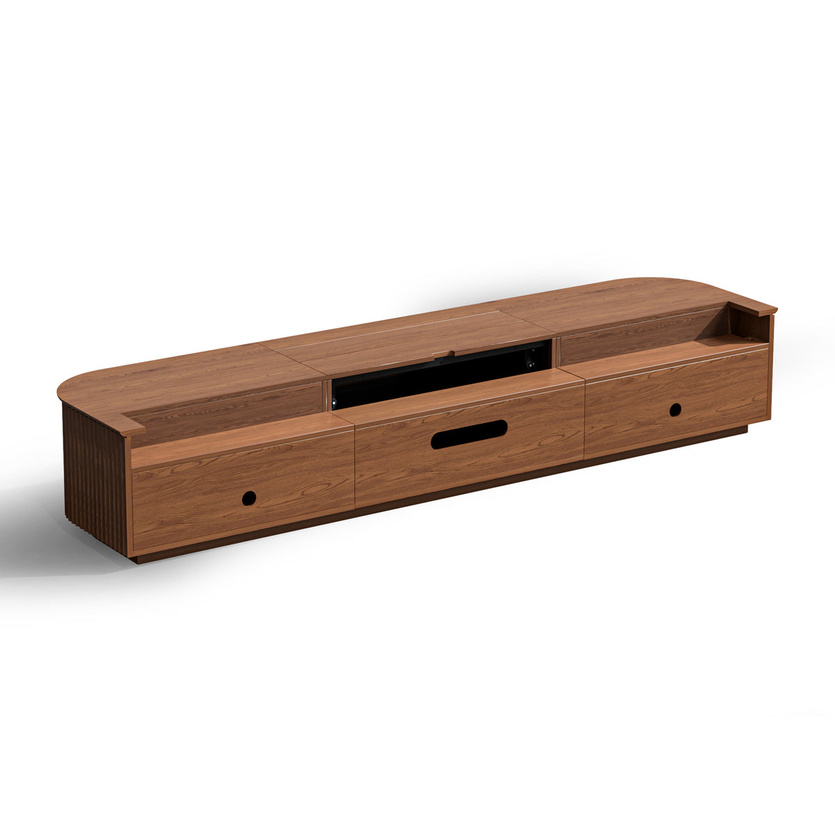 NothingProjector Milo solid wood laser TV cabinet close-up on a white background (detail 05)