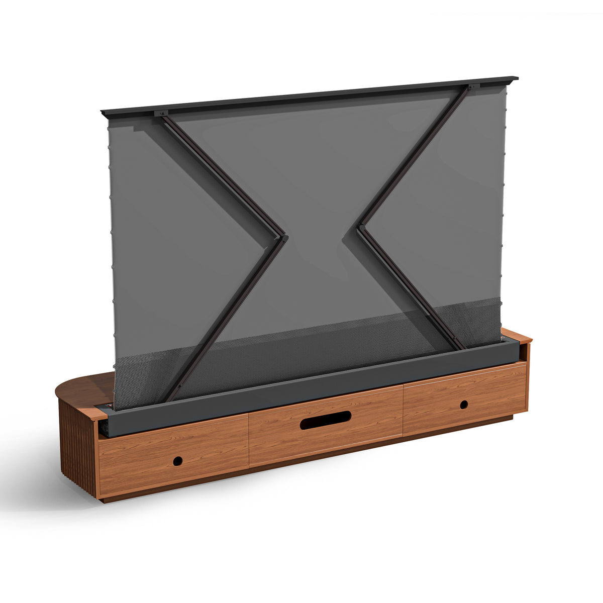 NothingProjector Milo solid wood laser TV cabinet close-up on a white background (detail 06)