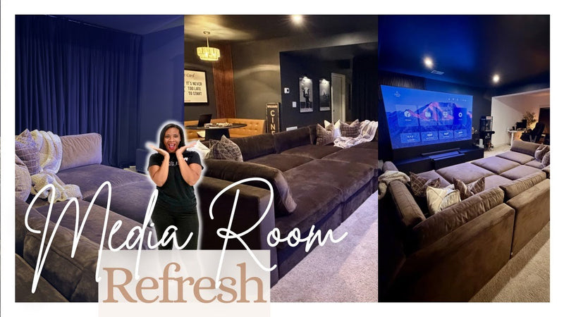 Simple Cozy Media Room Refresh | Dark, Cozy & Cinematic | House to Home Update