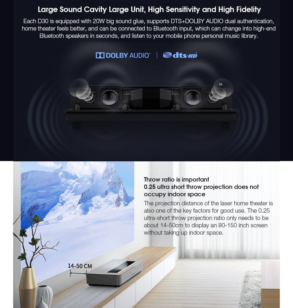 Fengmi Formovie D30 Laser TV 4K UST Projector with XY Screen Bundles - Nothingbutlabel