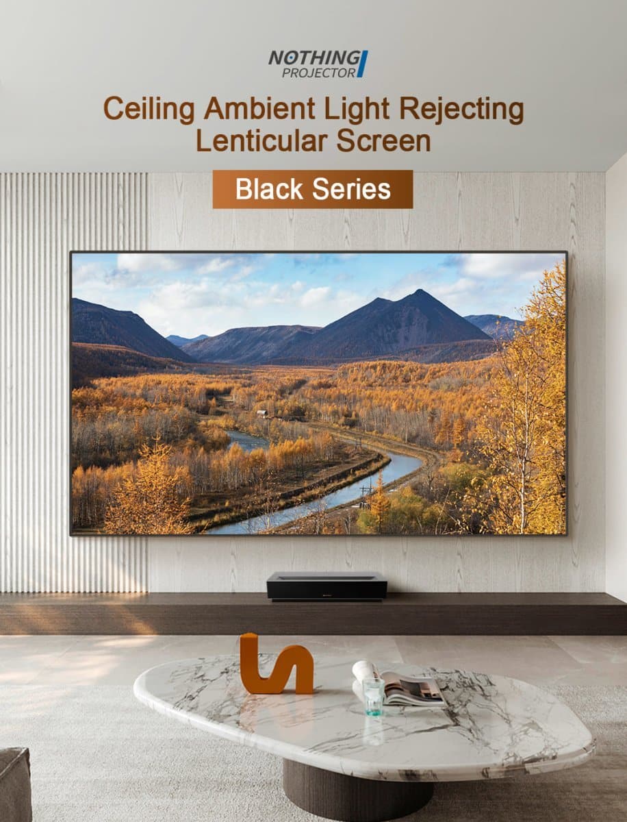 Nothing Projector Black Series 120 inch ALR/CLR Ultra Short Throw Projector Screen - Nothingprojector